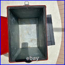 Vintage 1950s Coca Cola Acton MFG Red Metal Coke Cooler Vintage 1950s Coca Cola Acton MFG Red Metal Coke Cooler