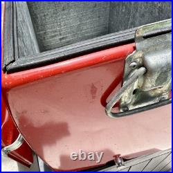 Vintage 1950s Coca Cola Acton MFG Red Metal Coke Cooler Vintage 1950s Coca Cola Acton MFG Red Metal Coke Cooler