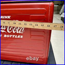 Vintage 1950s Coca Cola Acton MFG Red Metal Coke Cooler Vintage 1950s Coca Cola Acton MFG Red Metal Coke Cooler