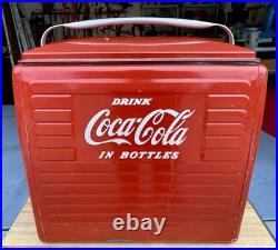 Vintage 1950s Coca Cola Acton Metal Cooler 300 Club Bowling Rare Ice Chest RARE