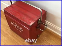 Vintage 1950s Coca-Cola Acton Metal Picnic Cooler with Tray & Lid Coke Advertising Vintage 1950s Coca-Cola Acton Metal Picnic Cooler with Tray & Lid Coke Advertising