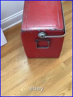 Vintage 1950s Coca-Cola Acton Metal Picnic Cooler with Tray & Lid Coke Advertising Vintage 1950s Coca-Cola Acton Metal Picnic Cooler with Tray & Lid Coke Advertising