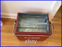 Vintage 1950s Coca-Cola Acton Metal Picnic Cooler with Tray & Lid Coke Advertising Vintage 1950s Coca-Cola Acton Metal Picnic Cooler with Tray & Lid Coke Advertising