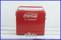 Vintage 1950s Coca Cola Coke Cooler Metal Cooler With Sandwich Tray Cavalier