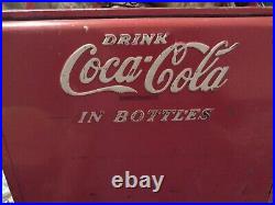 Vintage. 1950s Coca Cola Coke Cooler Metal Cooler With Sandwich Tray Cavalier C