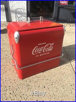Vintage 1950s Coca Cola Coke Cooler Metal Ice Chest Cooler