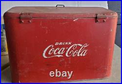 Vintage 1950s Coca Cola Coke Cooler Metal Progress Refrigerator Co