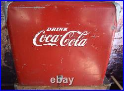 Vintage 1950s Coca Cola Coke Progress Metal Advertising Cooler Ice Chest