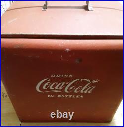 Vintage 1950s Coca Cola Coke Soda Cooler Metal Cooler & Sandwich Tray Acton MFG