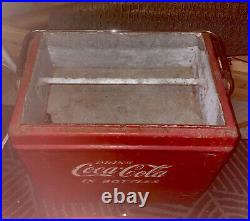 Vintage 1950s Coca-Cola Metal Cooler Drink Coca-Cola in Bottles