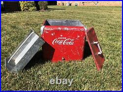 Vintage 1950s Coca-Cola Metal Cooler Ice Chest with Tray Progressive Refrig