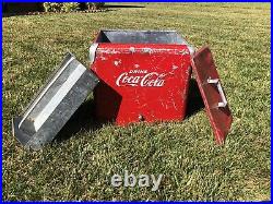 Vintage 1950s Coca-Cola Metal Cooler Ice Chest with Tray Progressive Refrig