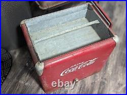 Vintage 1950s Coca Cola Metal Cooler & Tray Louisville KY