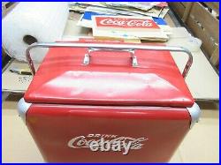 Vintage 1950s Coca Cola Metal Cooler ice chest with Insert