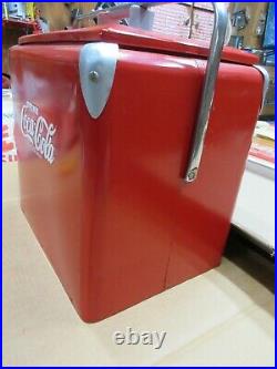Vintage 1950s Coca Cola Metal Cooler ice chest with Insert