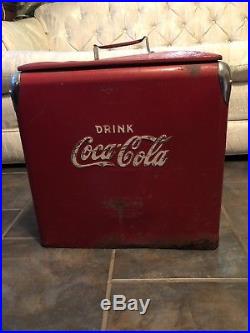 Vintage 1950s DRINK COCA-COLA IN BOTTLES MetaL CooLer