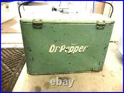 Vintage 1950s Dr. Pepper Picnic Cooler Progress Refrigerator Original Metal 50's