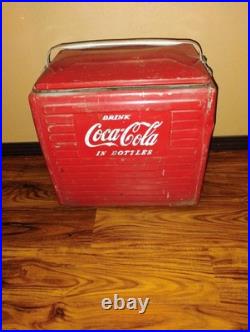 Vintage 1950s Drink Coca Coca in Bottles Metal Ice Chest Cooler Vintage 1950s Drink Coca Coca in Bottles Metal Ice Chest Cooler
