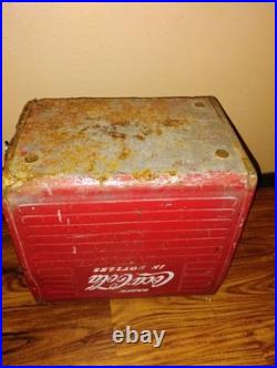 Vintage 1950s Drink Coca Coca in Bottles Metal Ice Chest Cooler Vintage 1950s Drink Coca Coca in Bottles Metal Ice Chest Cooler