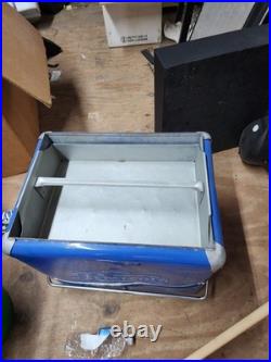 Vintage 1950s Drink Pepsi Cola Blue Metal Ice Cooler chest very rare