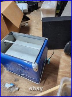 Vintage 1950s Drink Pepsi Cola Blue Metal Ice Cooler chest very rare