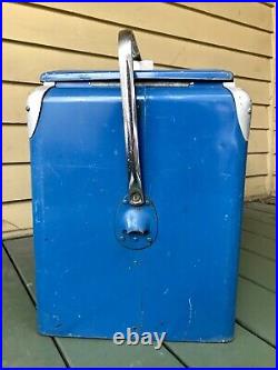 Vintage 1950s Drink Pepsi Cola Metal Cooler complete with Ice Tray and Lid