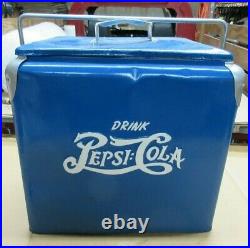 Vintage 1950s Drink Pepsi Cola Soda Metal Ice Cooler chest