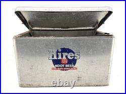 Vintage 1950s Hires Root Beer Metal Advertising Cooler Ice Chest Aluminum Picnic