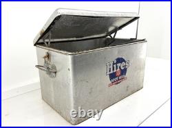 Vintage 1950s Hires Root Beer Metal Advertising Cooler Ice Chest Aluminum Picnic