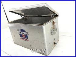 Vintage 1950s Hires Root Beer Metal Advertising Cooler Ice Chest Aluminum Picnic