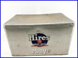 Vintage 1950s Hires Root Beer Metal Advertising Cooler Ice Chest Aluminum Picnic