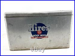 Vintage 1950s Hires Root Beer Metal Advertising Cooler Ice Chest Aluminum Picnic