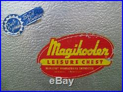 Vintage 1950s MAGIKOOLER LEISURE CHEST Metal Ice Cooler IN BOX