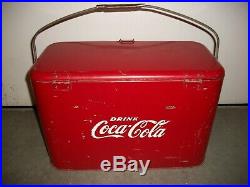 Vintage 1950s Metal Coca Cola Cooler by Progress Refrigerator Co