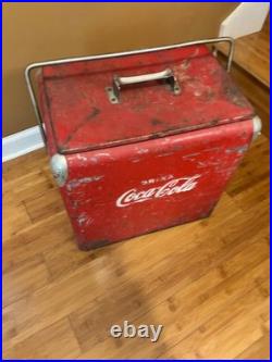 Vintage 1950s Original Coca Cola Metal Cooler by Acton MFG company