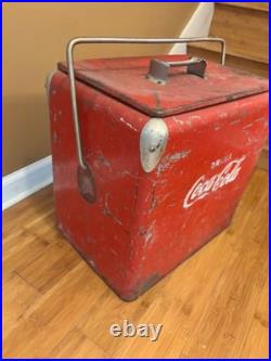 Vintage 1950s Original Coca Cola Metal Cooler by Acton MFG company