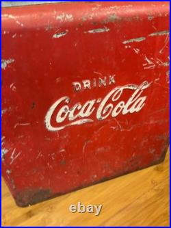 Vintage 1950s Original Coca Cola Metal Cooler by Acton MFG company