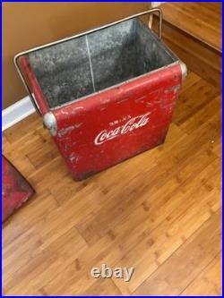 Vintage 1950s Original Coca Cola Metal Cooler by Acton MFG company