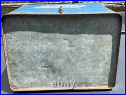 Vintage 1950s PEPSI COLA Blue Metal Cooler Ice Box Chest Original Paint