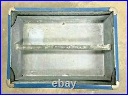 Vintage 1950s Pepsi Cola Blue Metal Picnic Cooler Ice Chest WithTray