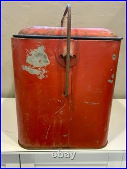 Vintage 1950s Pleasure Chest Red Metal Cooler withBottle Opener, Mid-Century Retro