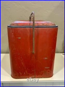 Vintage 1950s Pleasure Chest Red Metal Cooler withBottle Opener, Mid-Century Retro