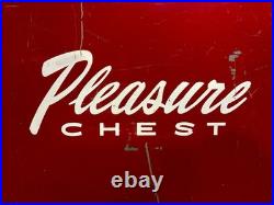 Vintage 1950s Pleasure Chest Red Metal Cooler withBottle Opener, Mid-Century Retro