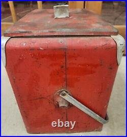 Vintage 1950s Progress Refrigerator Co Red Metal Ice Chest