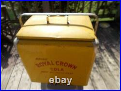Vintage 1950s Royal Crown Cola Yellow Metal Cooler Ice Chest with Removable Tray