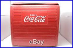 Vintage 1955 Coca Cola Cooler Mfg St Thomas Metal Sign Ice Chest