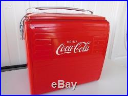 Vintage 1955 Coca Cola Picnic Cooler Tray St. Thomas Metal Sign Ice Chest Ex Cond