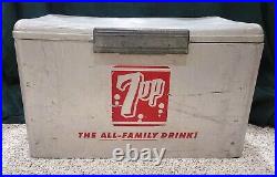 Vintage 1960's Cronstroms 7up The All Family Drink Embossed Metal Cooler