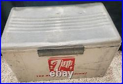 Vintage 1960's Cronstroms 7up The All Family Drink Embossed Metal Cooler