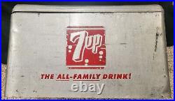 Vintage 1960's Cronstroms 7up The All Family Drink Embossed Metal Cooler